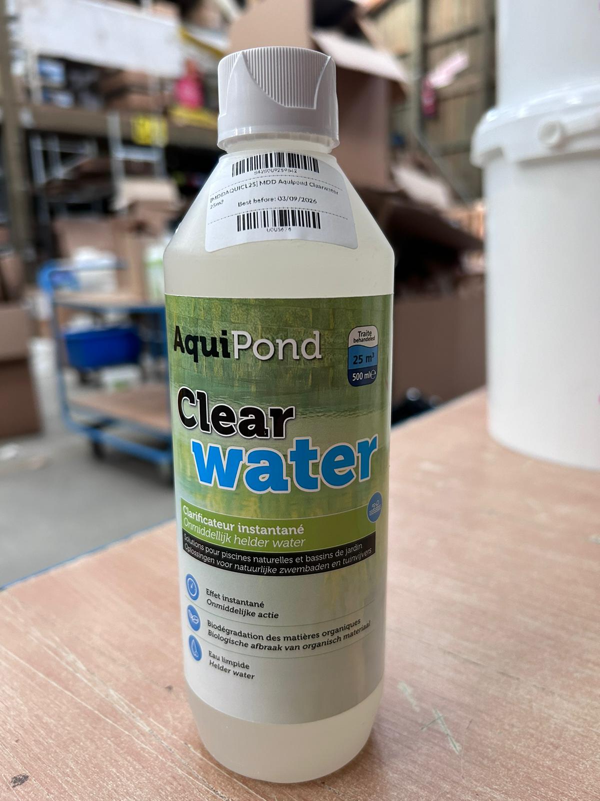 Aquipond Clearwater pour 25M³ - Clarifiant Instantané - Contre l'eau verte & trouble