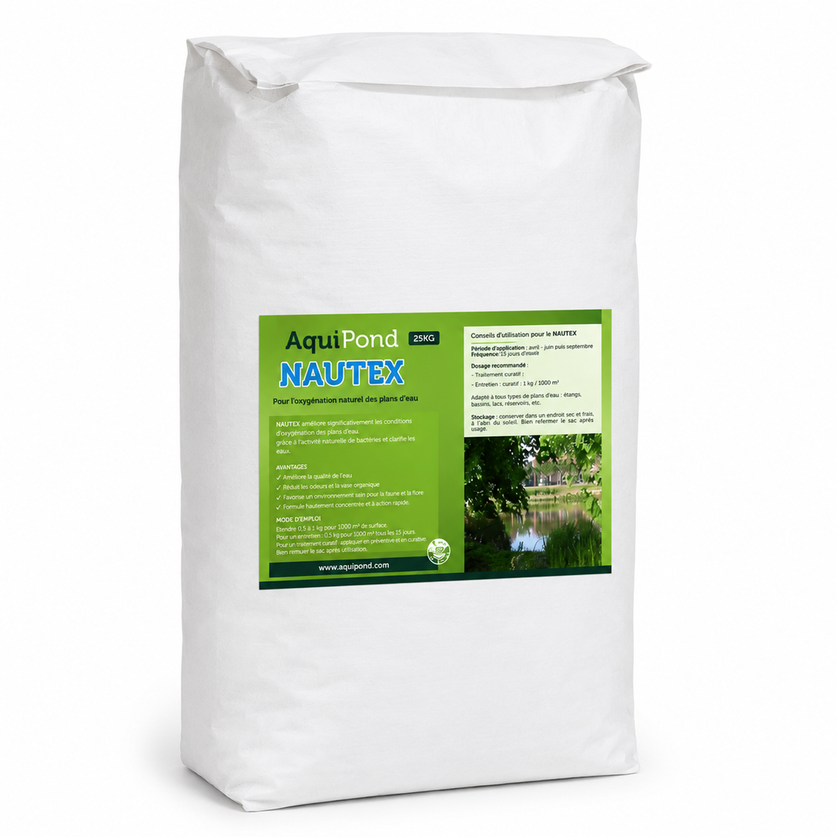 Aquipond Nautex – Craie naturelle CaCO₃ pour étang, de 5 kg à 900 kg