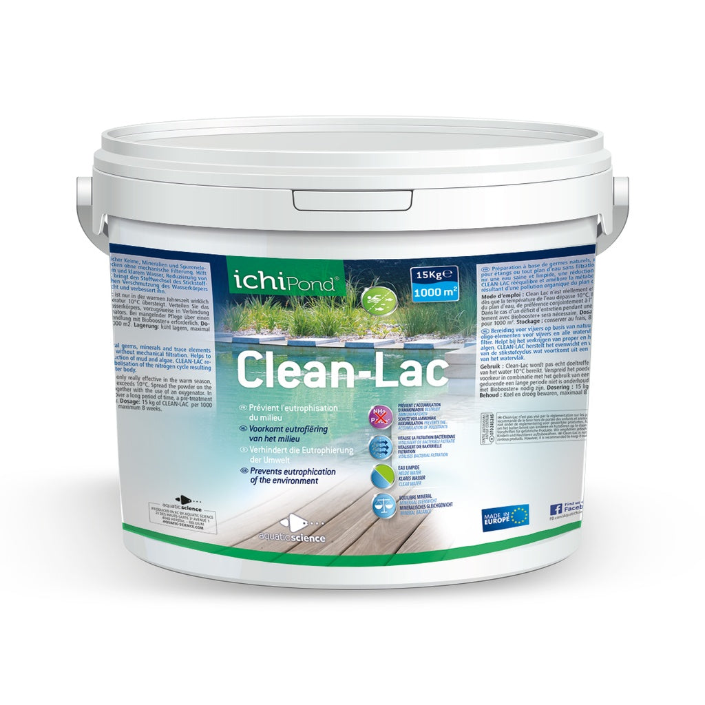 Clean-Lac 3,5Kg pour 250m² - Bactéries pour étang naturel - Eau claire & réduction de la vase et des algues