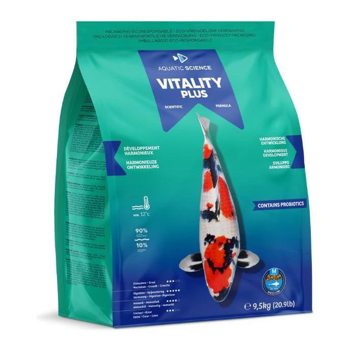 Aquatic Sciences Nourriture Vitality Plus MEDIUM 9.5kg - Aquatic Science - L’aliment pour koïs qui favorise un développement harmonieux ASVPM95