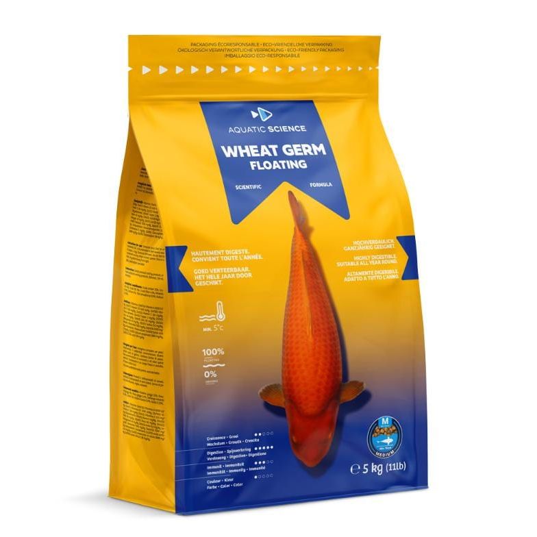 Aquatic Sciences Nourriture Wheat Germ MEDIUM Flottant 5kg - Aquatic Science - AdaptĂ© pour la prĂ©paration ou la rĂ©cupĂ©ration de lâhiver 5407012140437 ASWGFM5