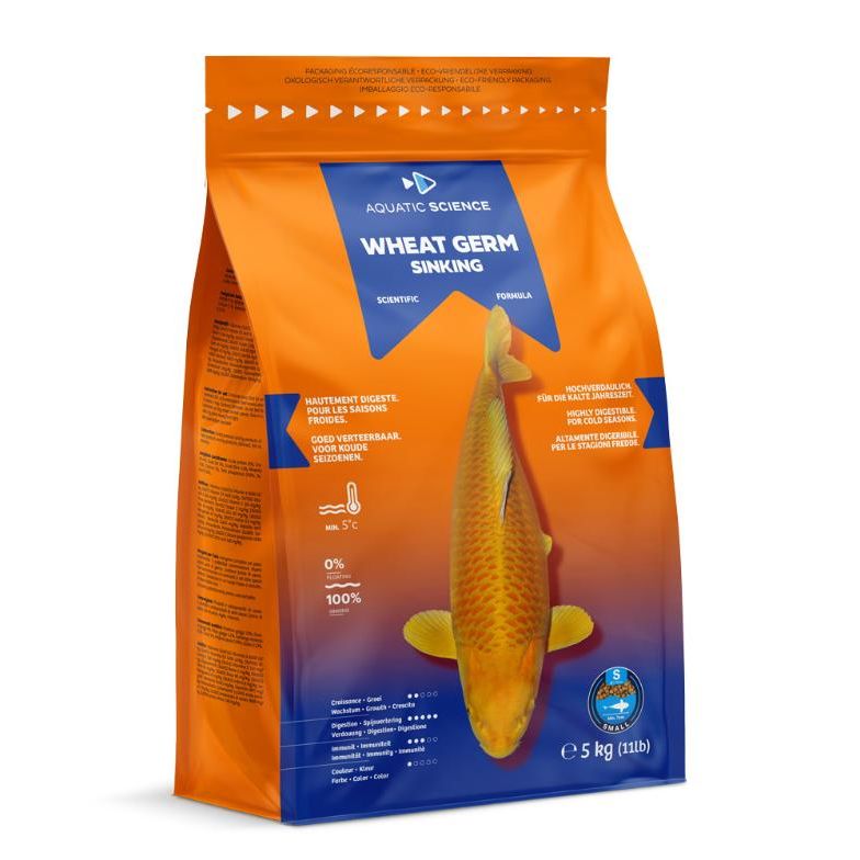 Aquatic Sciences Nourriture Wheat Germ SMALL Coulant 5kg - Aquatic Science - AdaptĂ© pour la prĂ©paration ou la rĂ©cupĂ©ration de lâhiver. 5407012140550 ASWGSS5