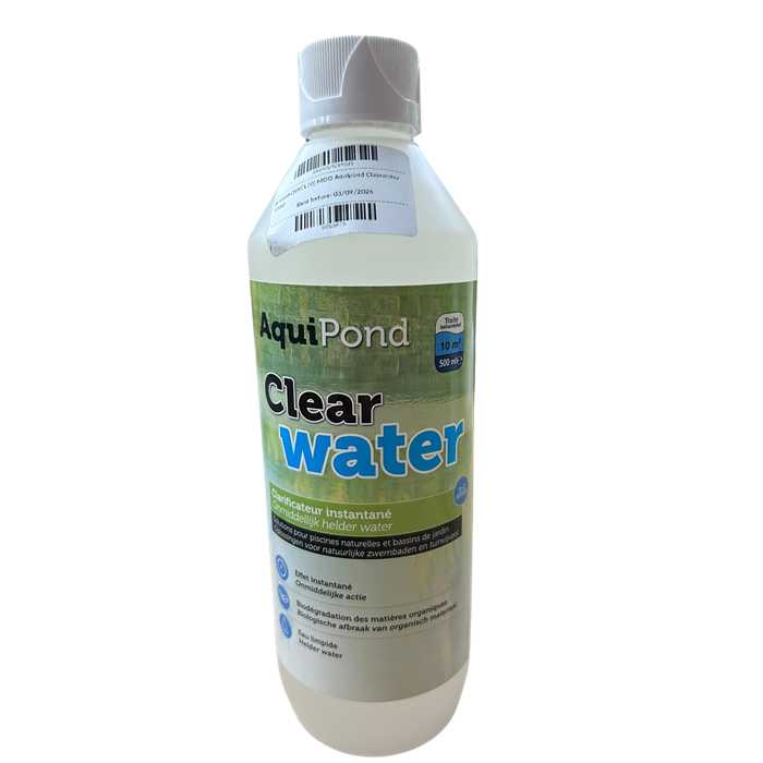Aquipond Clearwater pour 10M³ - Clarifiant Instantané - Contre l'eau verte & trouble