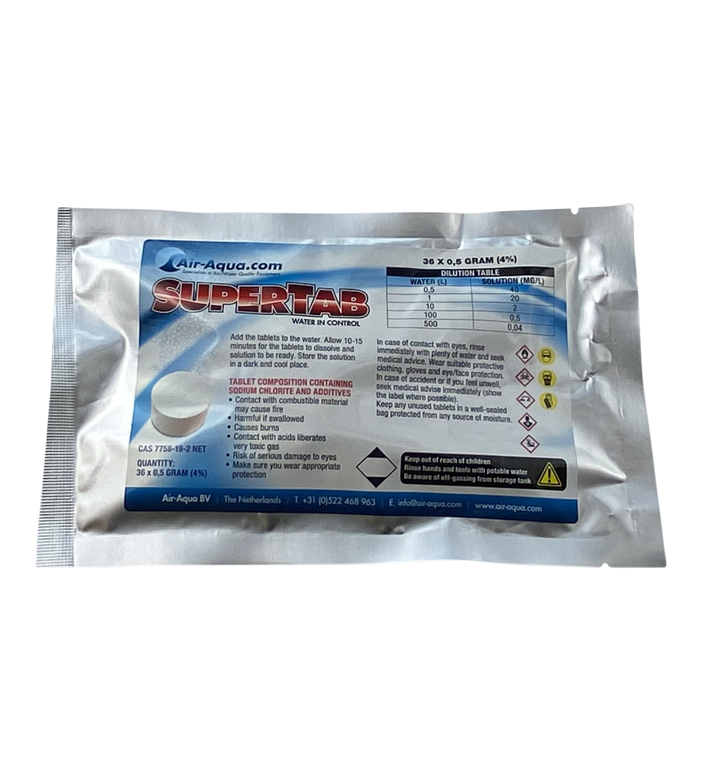 SuperTab - Dioxyde de chlore - 36 Tabs x 0.5 gamme - 4% — Aquitechnics — vue 1