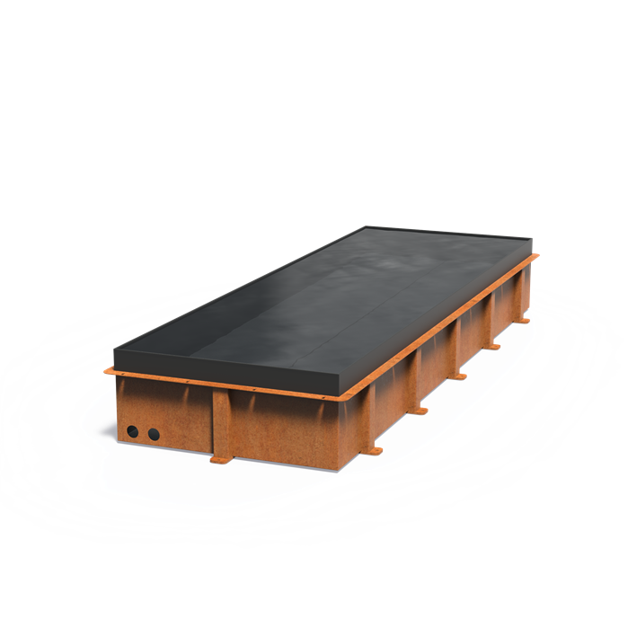 Bassin miroir encastrable Reflet en acier corten - Aquigarden