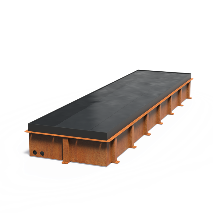 Bassin miroir encastrable Reflet en acier corten - Aquigarden