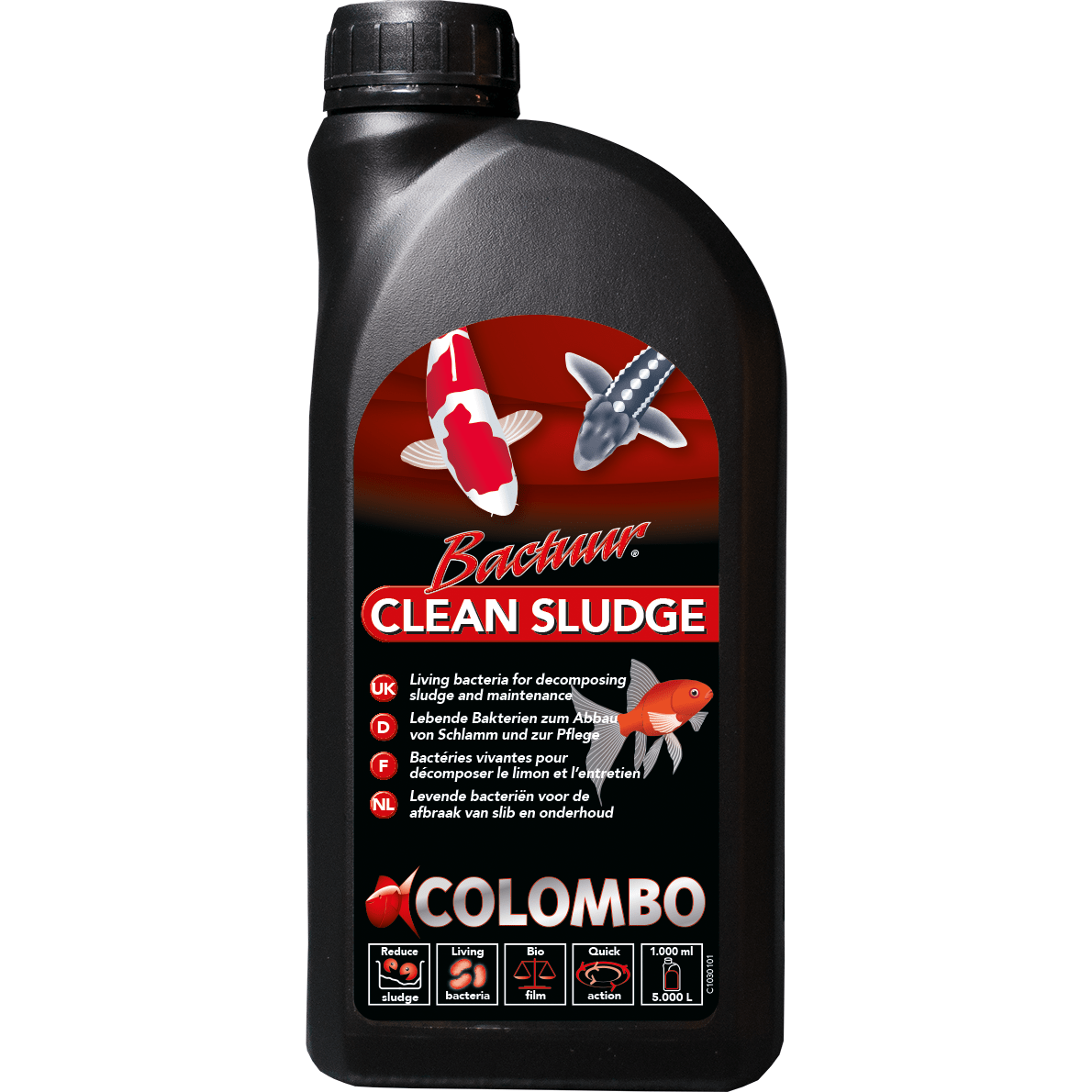 Colombo Produits d'entretien Bactuur Clean Sludge 1000ml pour 5000litres - Réducteur de vase 05020242