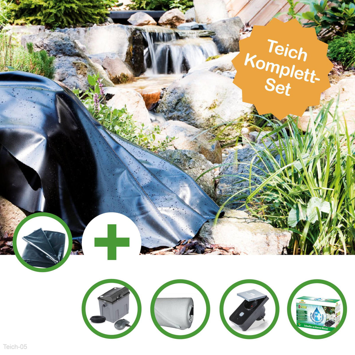 Kit bassin WEICHSEL Heissner – bâche 30 m² et filtration
