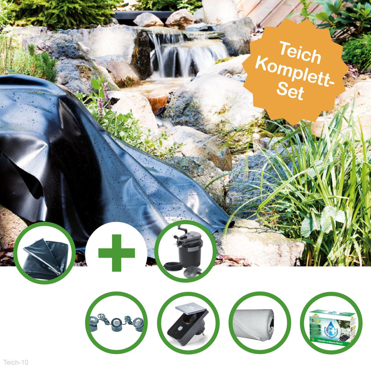 Kit bassin HAVEL Heissner – bâche 30 m² et filtre sous pression
