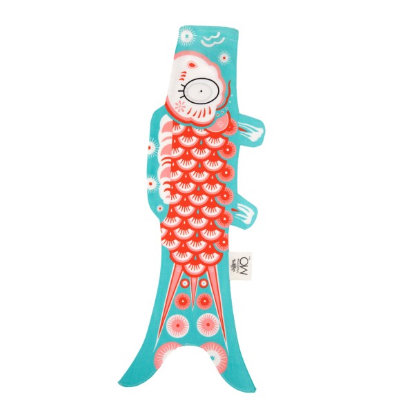 Koinobori Light Blue (S) - 70CM X 26.4CM - Organic Cotton by Madame Mo