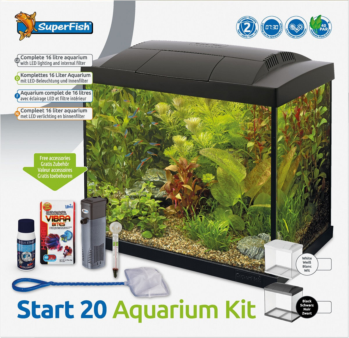 SuperFish START 20 16 L blanc — contenu du kit