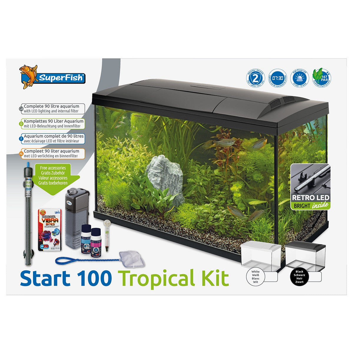 SuperFish START 100 90 L noir — contenu du kit