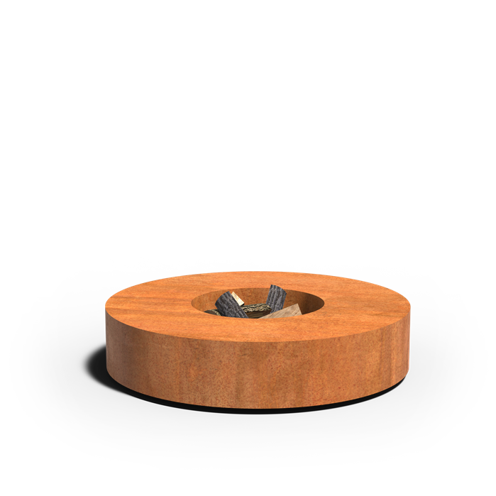 Table-brasero Ardent ronde en acier corten - Ø 125 cm - Aquigarden