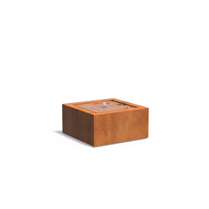 Table d'eau Canal en acier corten - carrée ou rectangulaire - Aquigarden