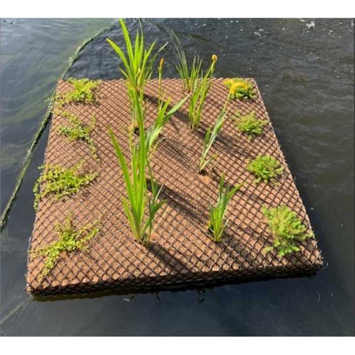 Tapis Flottant - Ilôt flottant pour plantes aquatiques - 1M X 1M - 25 pots de 9CM à prévoir
