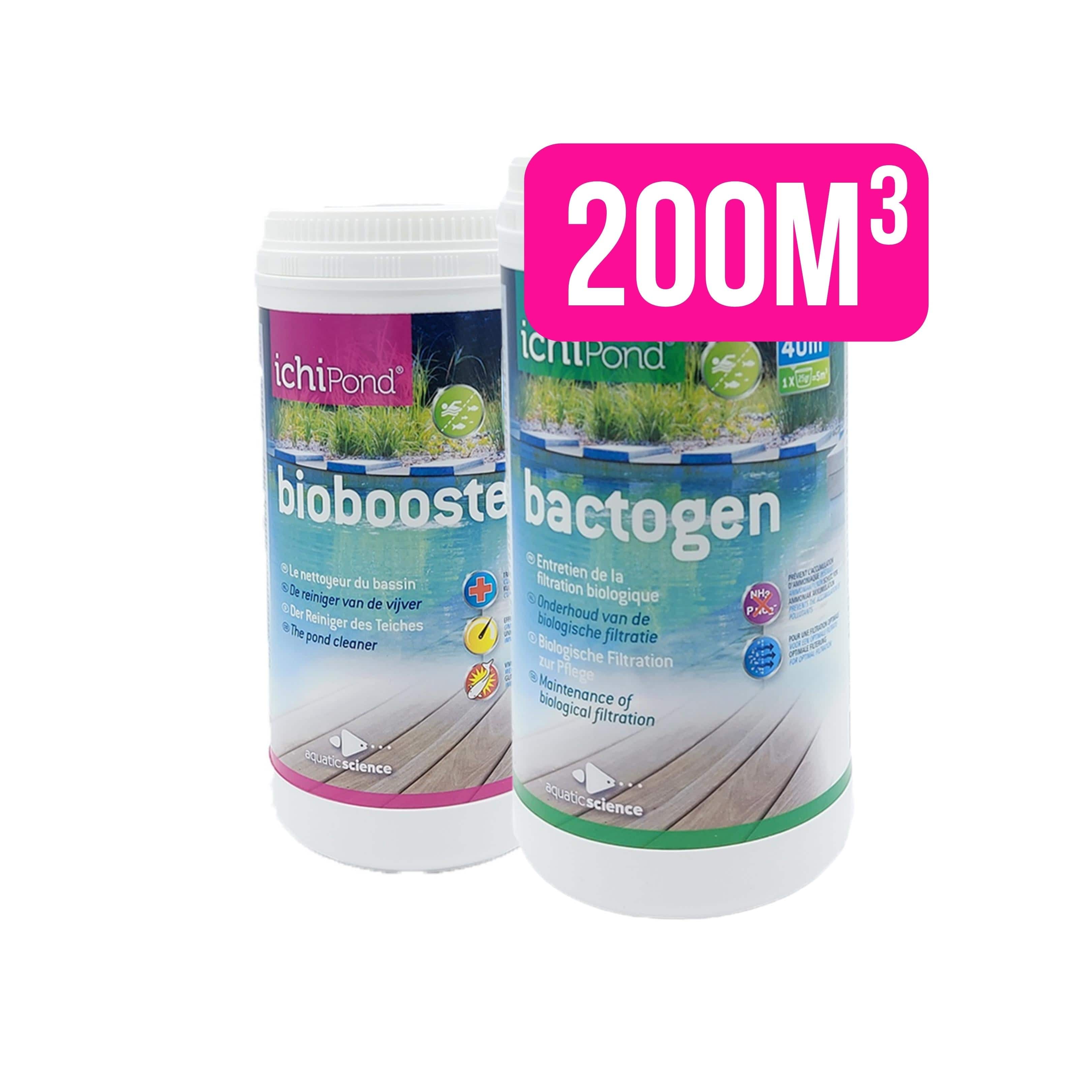 Aquatic Science Qualité d'eau PACK Biobooster+ 200m³ + Bactogen 200m³  - Idéal pour un entretien complet