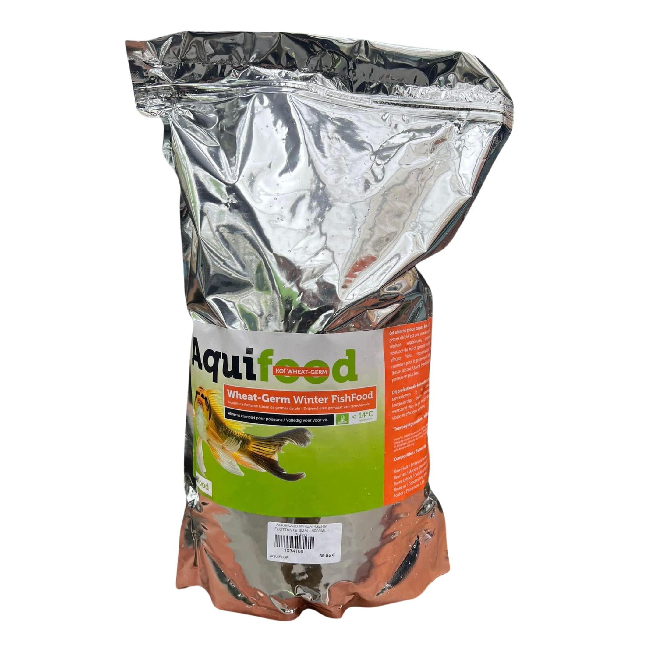 Aquifood Nourriture pour poissons Aquifood Wheat-Germ Flottante 3MM - 8000ML - 3,4KG