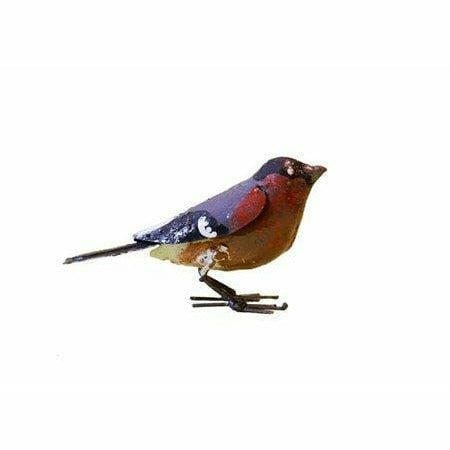 Arrosoir & Persil Bouvreuil - Oiseau décoratif en métal recyclé 11002