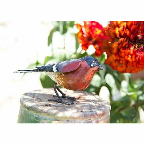 Arrosoir & Persil Bouvreuil - Oiseau décoratif en métal recyclé 11002