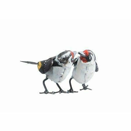 Arrosoir & Persil Chardonneret élégant – Couple - Oiseau décoratif en métal recyclé 11204
