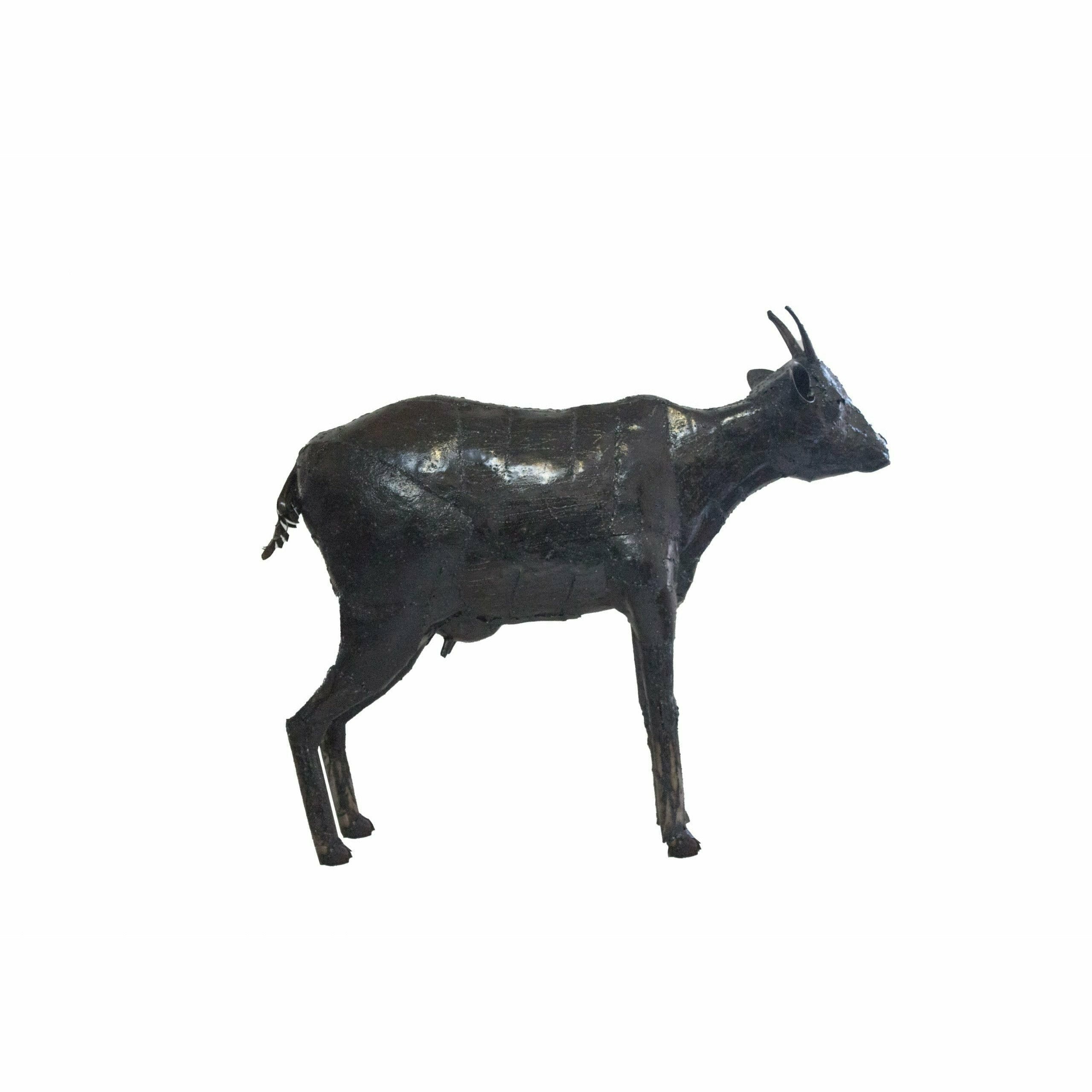 Arrosoir & Persil Chèvre debout - Animal décoratif en métal recyclé CHEVREDEBOUT