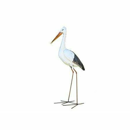 Arrosoir & Persil Cigogne - Oiseau décoratif en métal recyclé 12008