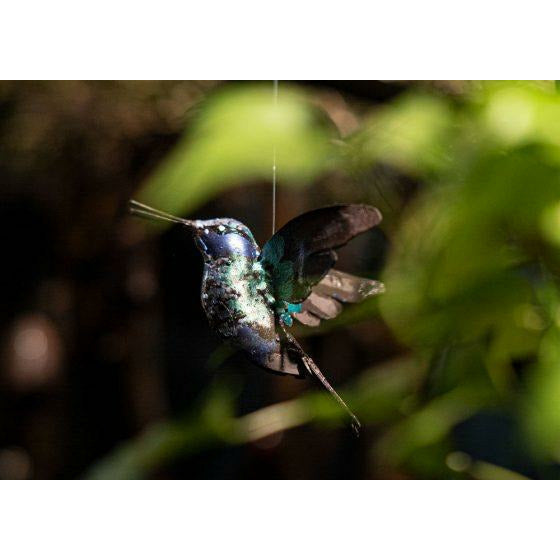 Arrosoir & Persil Colibri - Oiseau décoratif en métal recyclé 12010