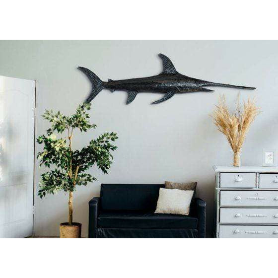 Arrosoir & Persil Espadon GM - Poisson décoratif en métal recyclé 26016