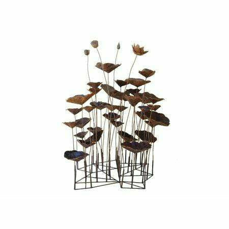 Arrosoir & Persil Groupe de lotus - Végétal décoratif en métal recyclé 18020