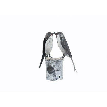Arrosoir & Persil Hirondelle – Couple - Oiseau décoratif en métal recyclé 11213