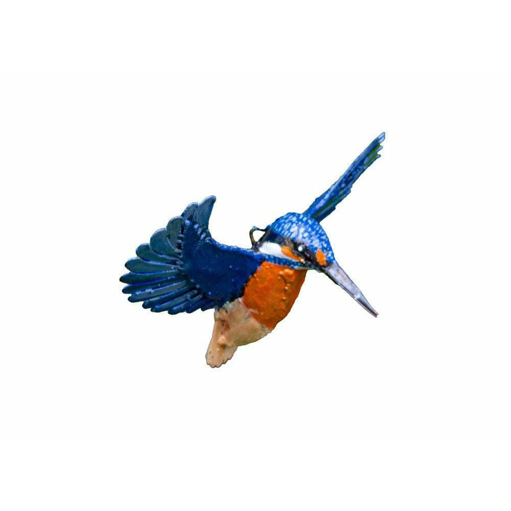 Arrosoir & Persil Martin pêcheur en vol - Oiseau décoratif en métal recyclé 12020