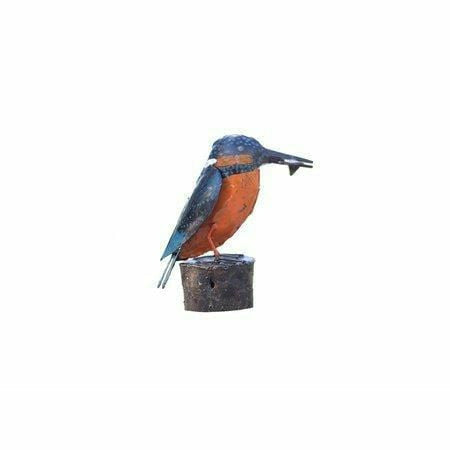 Arrosoir & Persil Martin pêcheur - Oiseau décoratif en métal recyclé 12025