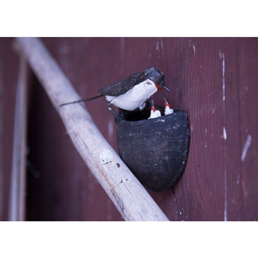 Arrosoir & Persil Nid hirondelle - Oiseau décoratif en métal recyclé 11100
