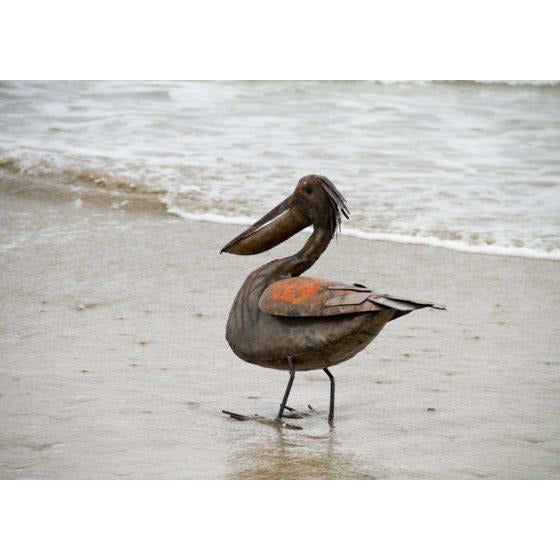 Arrosoir & Persil Pélican - Oiseau décoratif en métal recyclé 12032