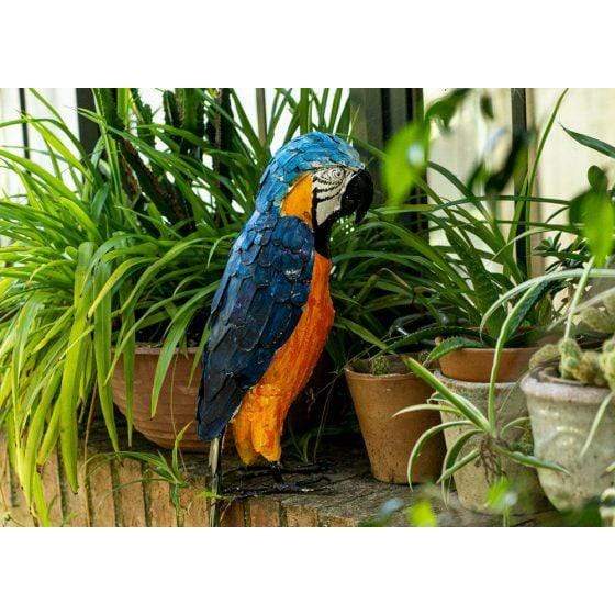 Arrosoir & Persil Perroquet couleur - Oiseau décoratif en métal recyclé 12034