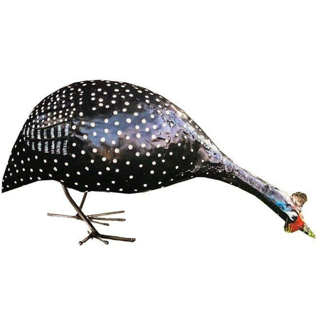 Arrosoir & Persil Pintade picore - Oiseau décoratif en métal recyclé 13008