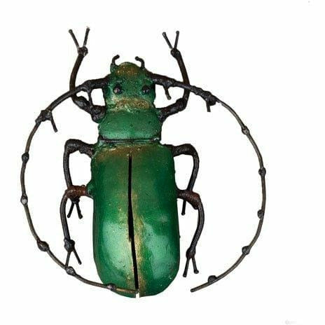 Arrosoir & Persil Scarabée vert PM - Insecte décoratif en métal recyclé 19057