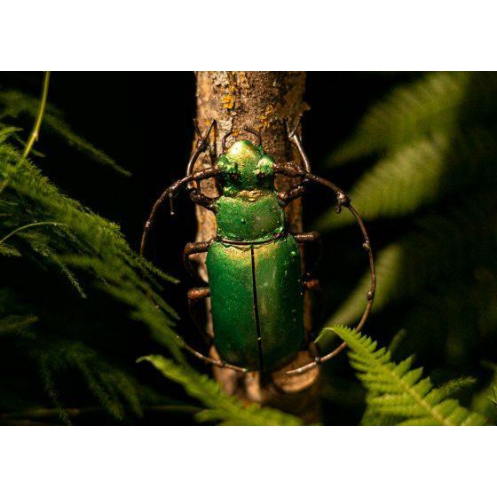 Arrosoir & Persil Scarabée vert PM - Insecte décoratif en métal recyclé 19057