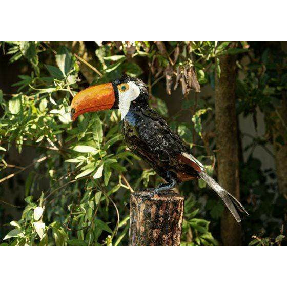 Arrosoir & Persil Toucan - Oiseau décoratif en métal recyclé 12015