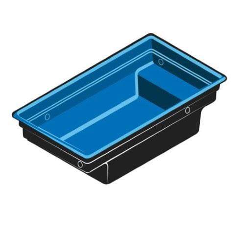 FOUDEBASSIN.COM UBBINK QUADRA C2 - bassin préformé - HDPE, surface 2,66 m², profondeur max 70 cm, volume d'eau 1500 l - H70 x 118 x 225 cm 8711465110020 1311002