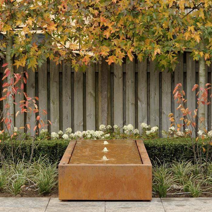 Foudebassin.com Tables d'eau Table d'eau en acier corten 120 x 120 x 40CM - Avec 1 fontaines + LED CB11