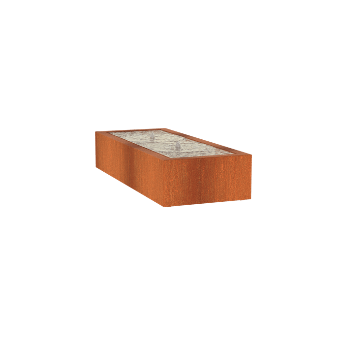 Foudebassin.com Tables d'eau Table d'eau en acier corten 200 x 800 x 40CM - Avec 2 fontaines + LED CB5