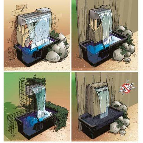 Ubbink Lames d'eau SET NIAGARA 30 LED - cascade NIAGARA 30 LED, 2300 l/h, conteneur 65l Quadra I, tuyau 2m - für eine Einbauhöhe von max. 50 cm 8711465120982 1312098