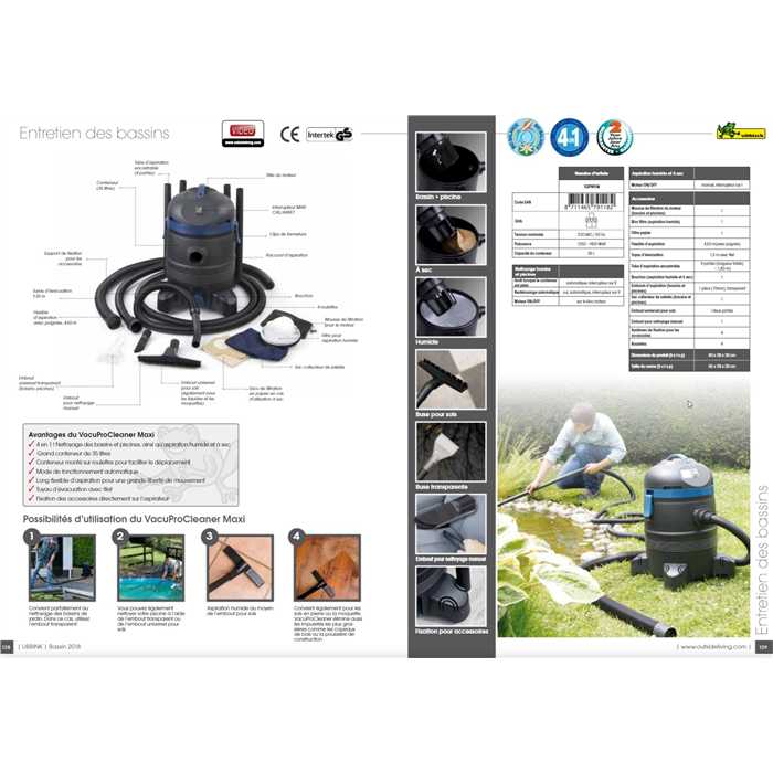 Ubbink Aspirateurs VACUPROCLEANER ® MAXI- 1250/1400 W - 35 L - 4 IN 1 - ASPI 8711465791182 1379118