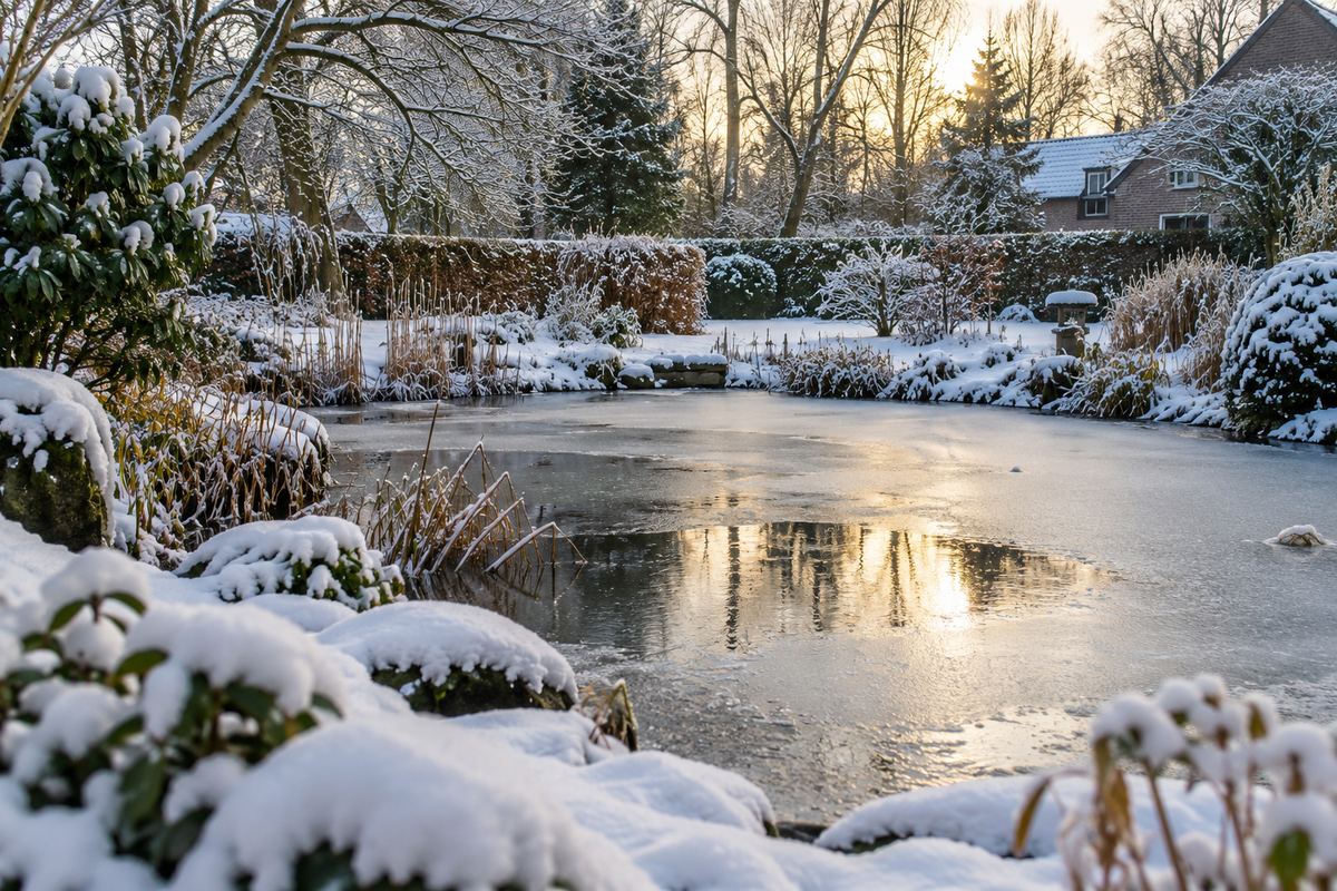 Neige sur le bassin : faut-il la retirer ? — illustration éditoriale