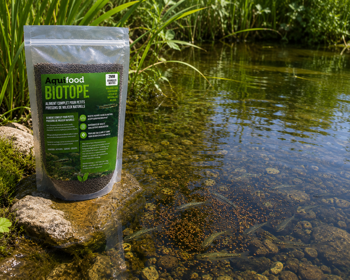 Aquifood Biotope - Nourriture pour poissons indigènes & petits poissons - 600G - Vairons, Notropis, Goujons, ...