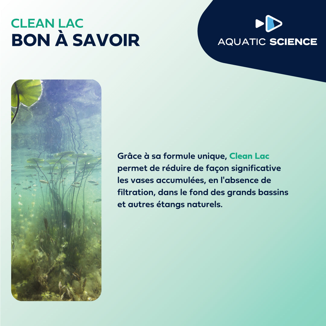 Clean-Lac 12kg for 800m² - Bacteria for natural pond - Clear water &amp; reduction of silt and algae