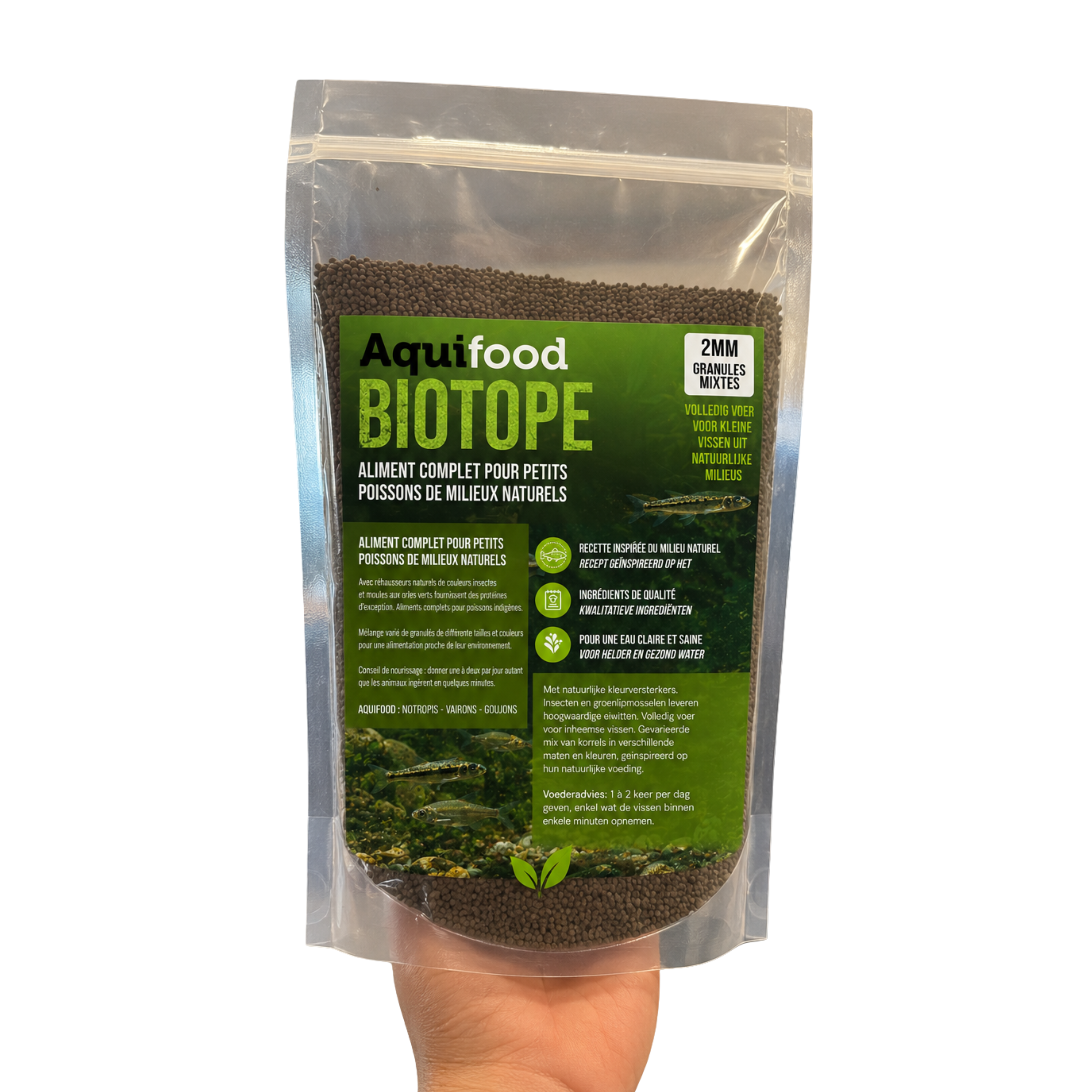 Aquifood Biotope - Nourriture pour poissons indigènes & petits poissons - 600G - Vairons, Notropis, Goujons, ...