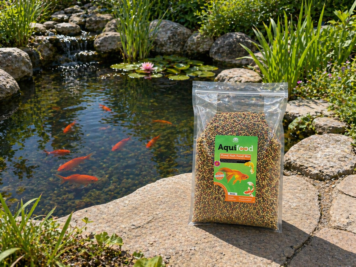 Aquifood Vijvervisvoer Mix - Goudvis Drijvend - 3MM - 1,8KG - Drijvend