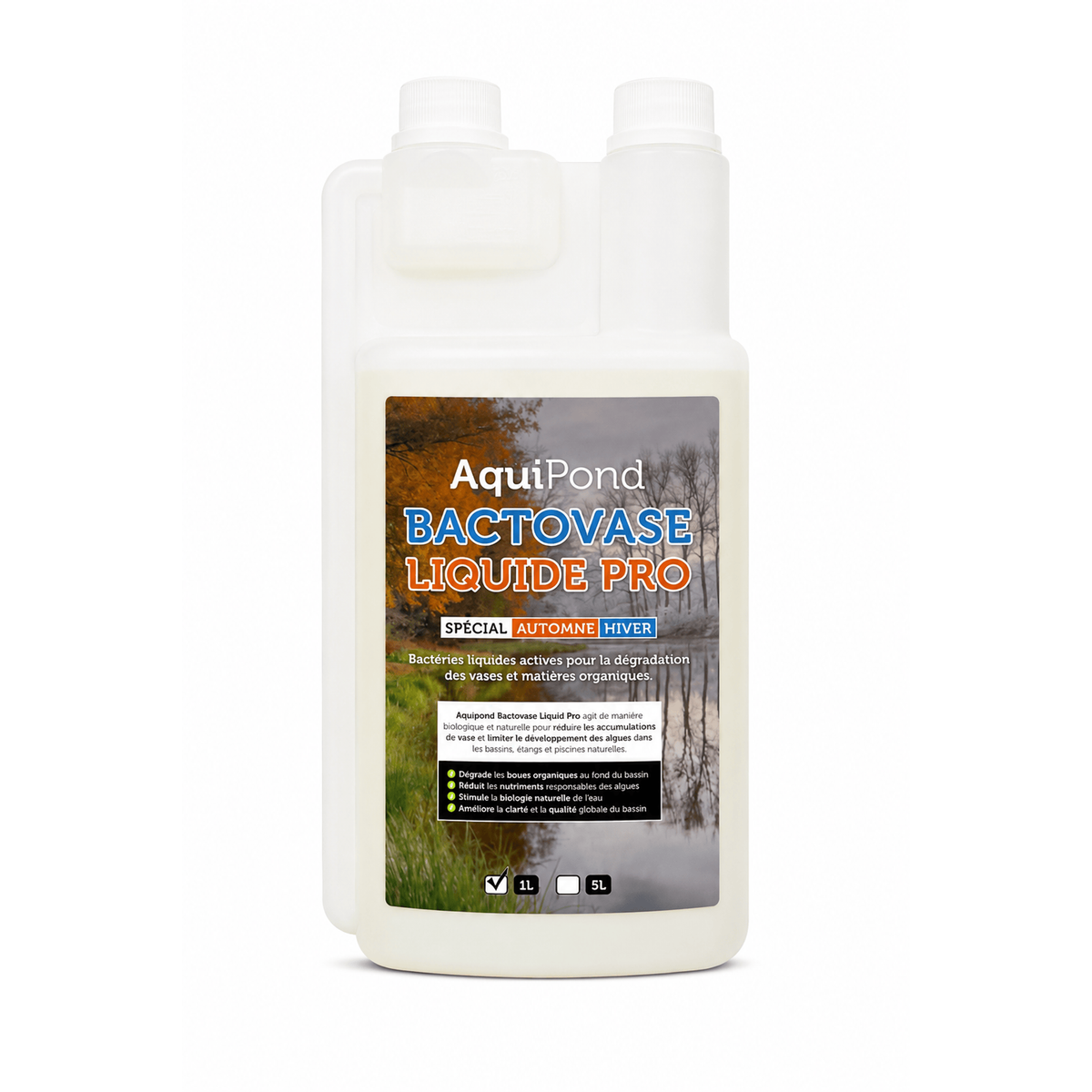 Aquipond Bactovase Liquide 1 L – Bactéries contre la vase organique du bassin